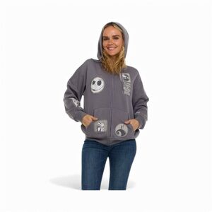 Nightmare before Christmas with Character Patches full zip hoodie size XL new